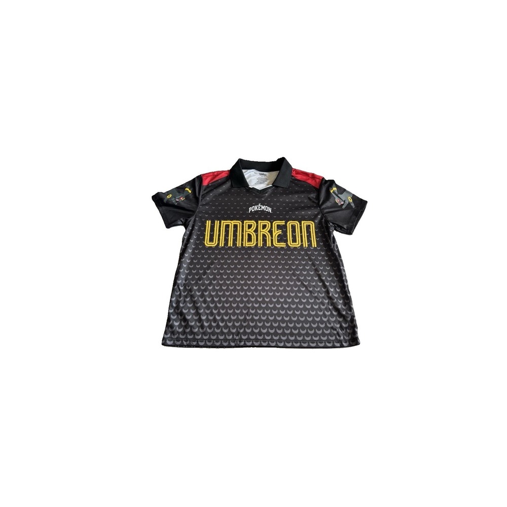 Umbreon Inspired Jersey Black Yellow Men's Large 013 Graphic Athletic Shirt NWT